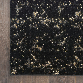 Nourison Cozy Shimmer CSH01 Black Gold Area Rug Detail Image