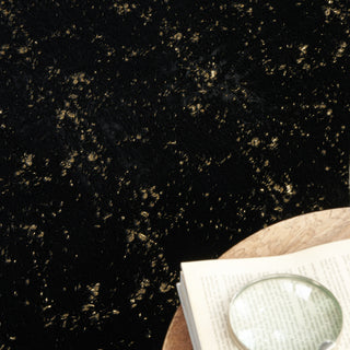 Nourison Cozy Shimmer CSH01 Black Gold Area Rug Corner Image