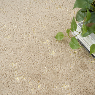 Nourison Cozy Shimmer CSH01 Beige Gold Area Rug Corner Image