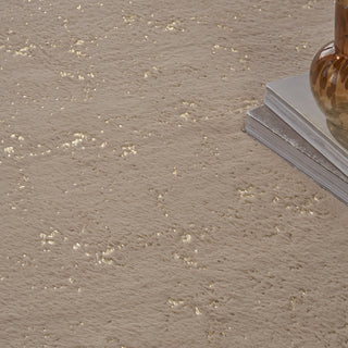 Nourison Cozy Shimmer CSH01 Beige Gold Area Rug Corner Image