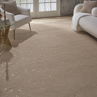 Nourison Cozy Shimmer CSH01 Beige Gold Area Rug Corner Image