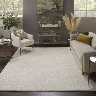 Nourison Cozy Shimmer CSH01 Ivory Gold Area Rug Room Image Feature