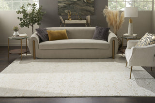Nourison Cozy Shimmer CSH01 Ivory Gold Area Rug Room Image Feature