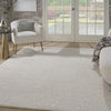 Nourison Cozy Shimmer CSH01 Ivory Silver Area Rug Corner Image
