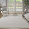 Nourison Cozy Shimmer CSH01 Ivory Silver Area Rug Room Image Feature