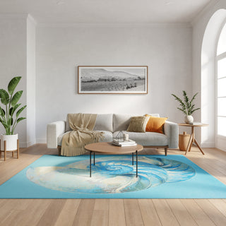 Nourison Color Splash CSP01 Blue Ivory Area Rug Room Image Feature