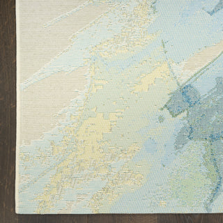 Nourison Color Splash CSP04 Ivory Blue Area Rug Detail Image