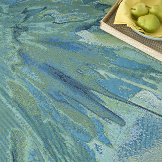 Nourison Color Splash CSP04 Ivory Blue Area Rug Corner Image