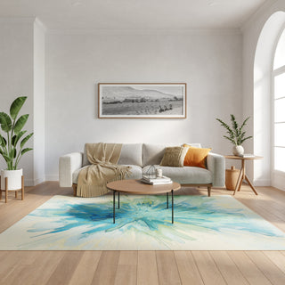 Nourison Color Splash CSP04 Ivory Blue Area Rug Room Image Feature