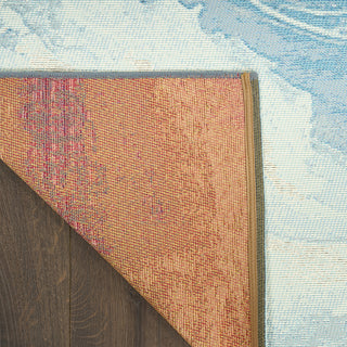 Nourison Color Splash CSP05 Ivory Blue Area Rug Corner Image