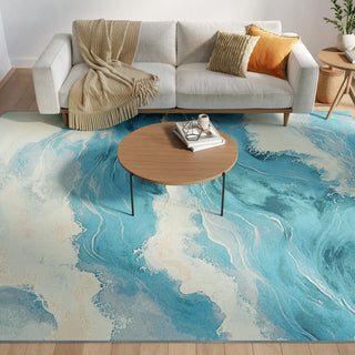 Nourison Color Splash CSP05 Ivory Blue Area Rug Room Image Feature