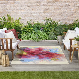 Nourison Color Splash CSP08 Ivory Multicolor Area Rug Corner Image