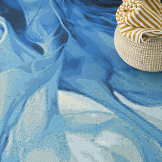 Nourison Color Splash CSP09 Blue Ivory Area Rug Corner Image