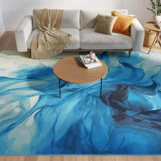 Nourison Color Splash CSP09 Blue Ivory Area Rug Room Image Feature