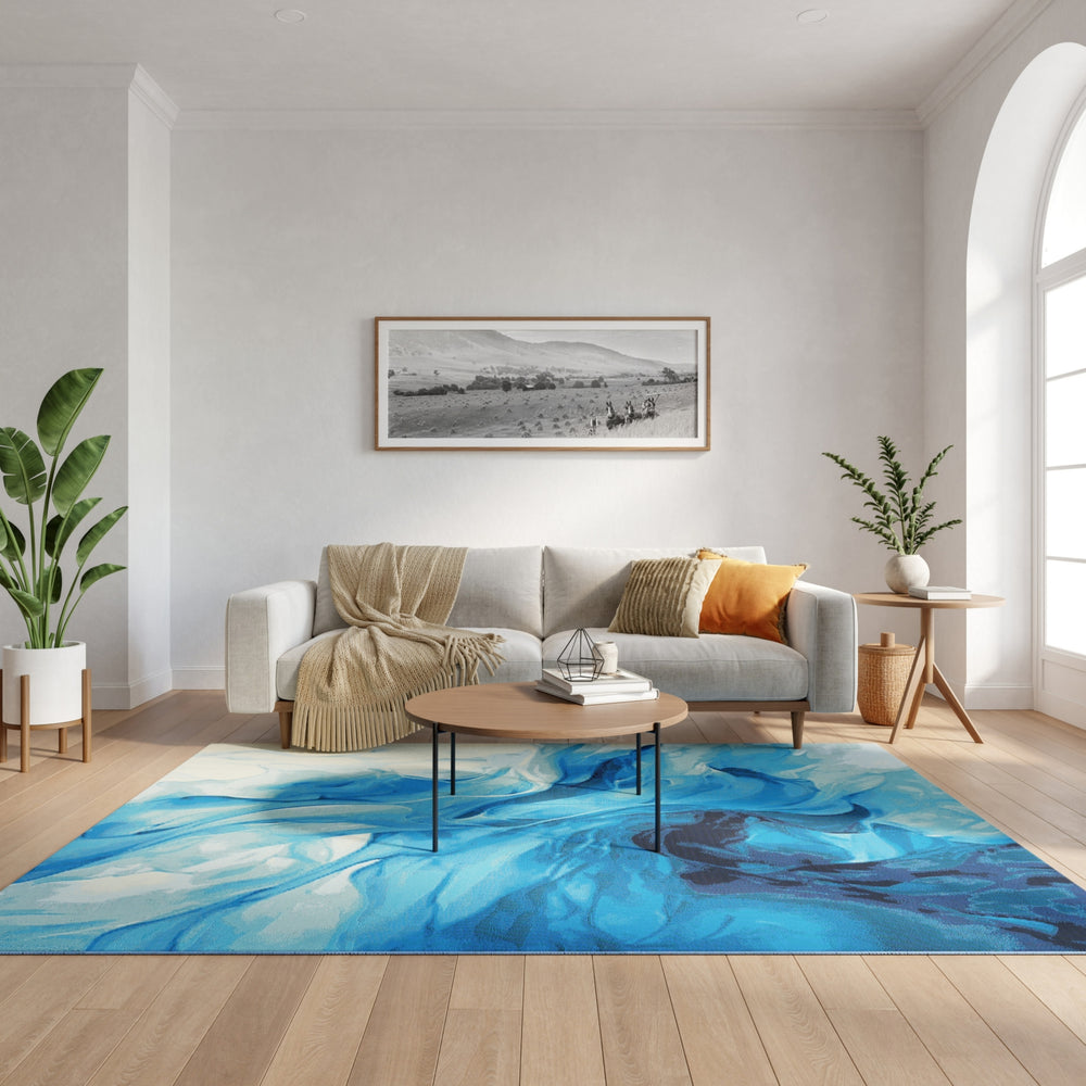 Nourison Color Splash CSP09 Blue Ivory Area Rug Room Image Feature