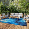Nourison Color Splash CSP09 Blue Ivory Area Rug Corner Image