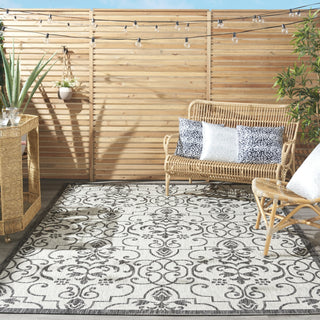 Nourison Country Side CTR04 Ivory/Charcoal Area Rug Room Image Feature