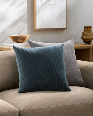 Surya Cotton Velvet Stripes CV-085 Deep Teal Style Shot