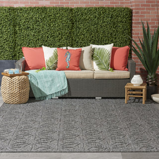 Nourison Cozumel CZM01 Dark Grey Area Rug Room Image Feature