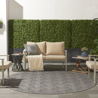 Nourison Cozumel CZM01 Dark Grey Area Rug Room Image Feature