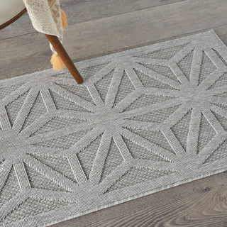 Nourison Cozumel CZM01 Light Grey Area Rug Room Image Feature