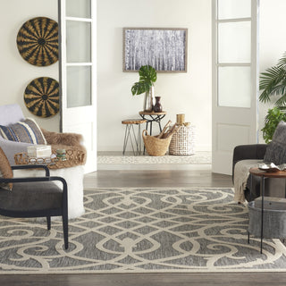 Nourison Cozumel CZM04 Grey Area Rug Corner Image