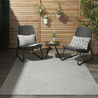Nourison Cozumel CZM05 Light Grey Area Rug Room Image Feature