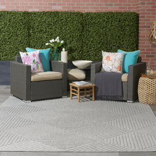 Nourison Cozumel CZM05 Light Grey Area Rug Room Image Feature