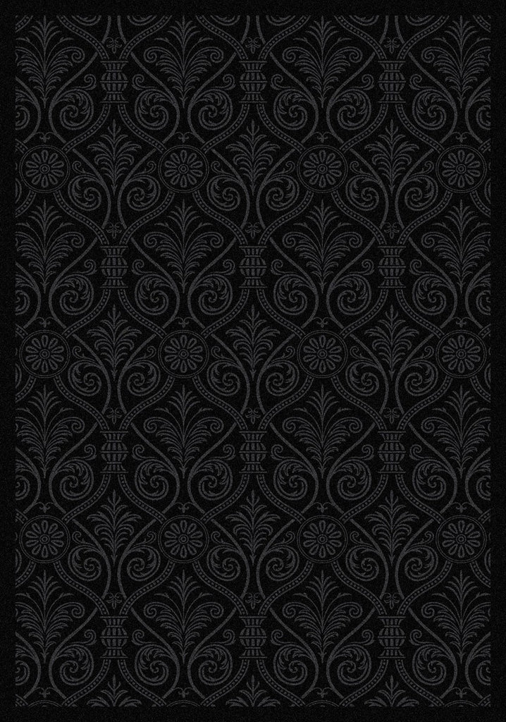 Joy Carpets Any Day Matinee Damascus Black Area Rug