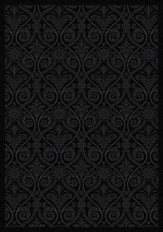 Joy Carpets Any Day Matinee Damascus Black Area Rug