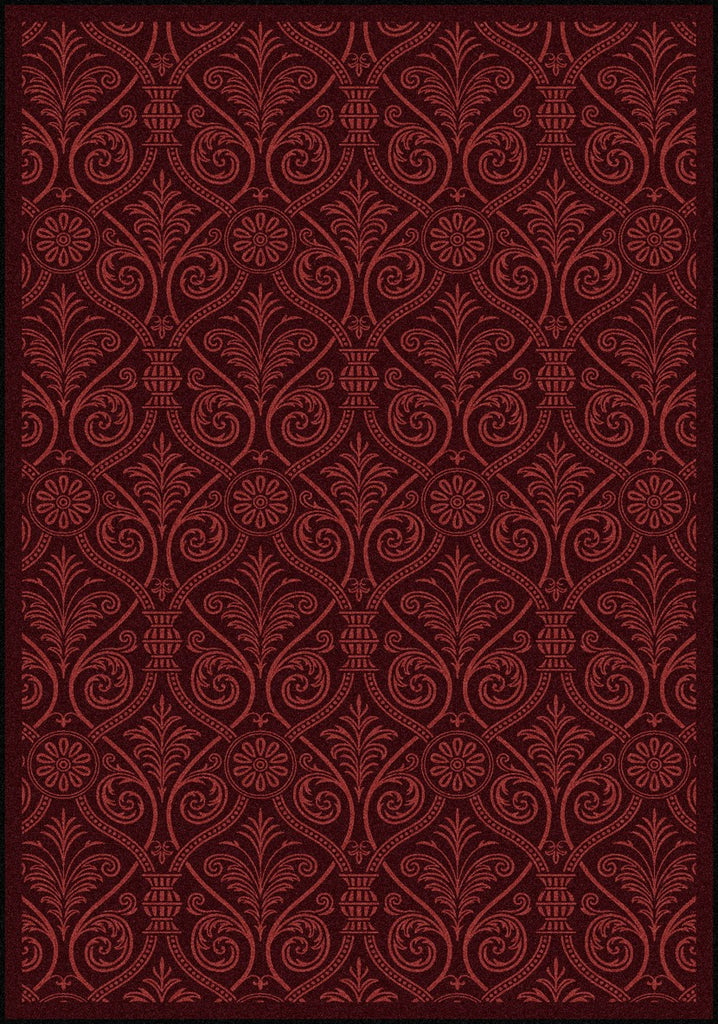 Joy Carpets Any Day Matinee Damascus Burgundy Area Rug