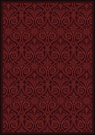 Joy Carpets Any Day Matinee Damascus Burgundy Area Rug