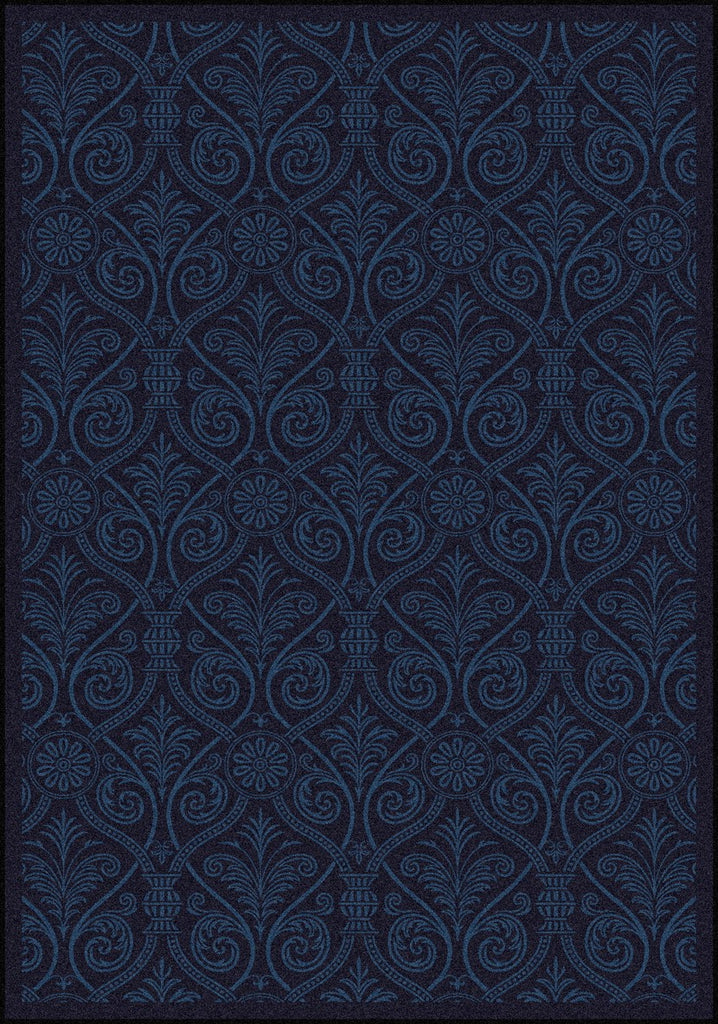 Joy Carpets Any Day Matinee Damascus Navy Area Rug