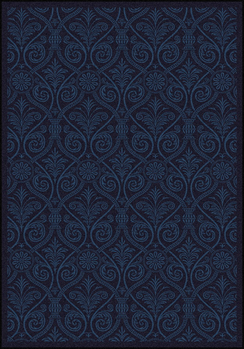 Joy Carpets Any Day Matinee Damascus Navy Area Rug