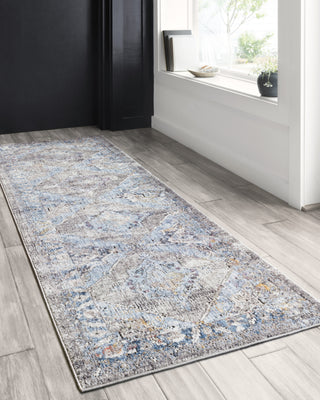 Loloi II Dante DN-03 Granite/Light Blue Area Rug Lifestyle Image Feature