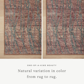 Loloi Daphne DAP-04 Raspberry/Silver Area Rug Lifestyle Image Feature