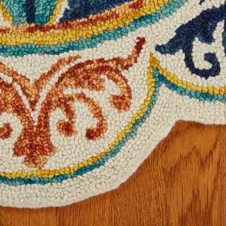 LR Home Dazzle 54079 Ivory/Blue Area Rug Corner Image