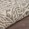 LR Home Dazzle Geometric Waves Ivory / Grey Area Rug Pile Image