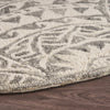LR Home Dazzle Geometric Waves Ivory / Grey Area Rug Corner Image