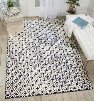 Nourison Deco Mod DEC02 Navy/Ivory Area Rug Corner Image