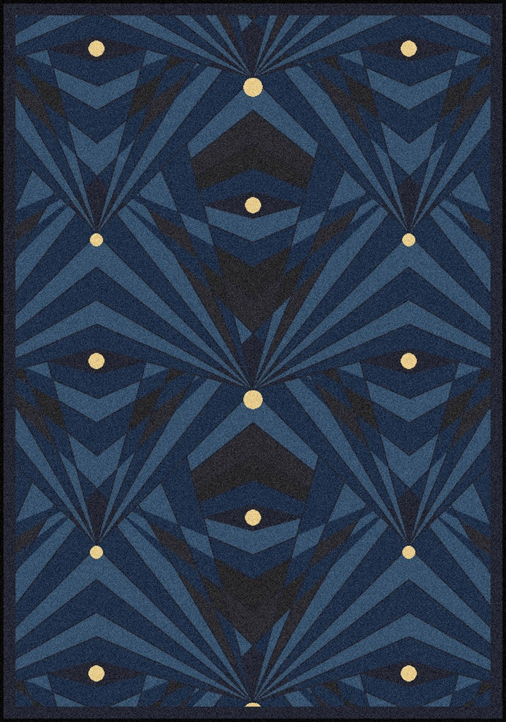 Joy Carpets Any Day Matinee Deco Strobe Navy Area Rug