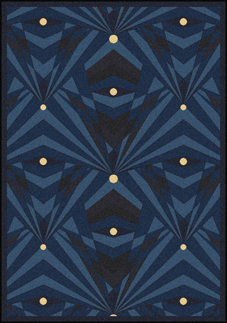 Joy Carpets Any Day Matinee Deco Strobe Navy Area Rug