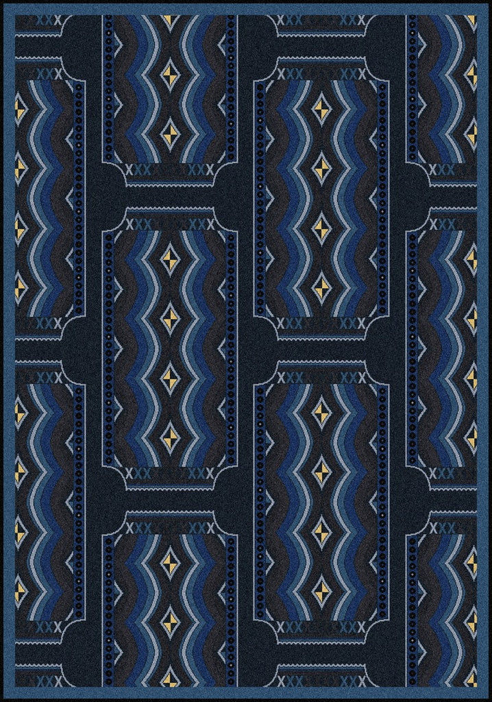 Joy Carpets Any Day Matinee Deco Ticket Blue Area Rug