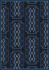 Joy Carpets Any Day Matinee Deco Ticket Blue Area Rug
