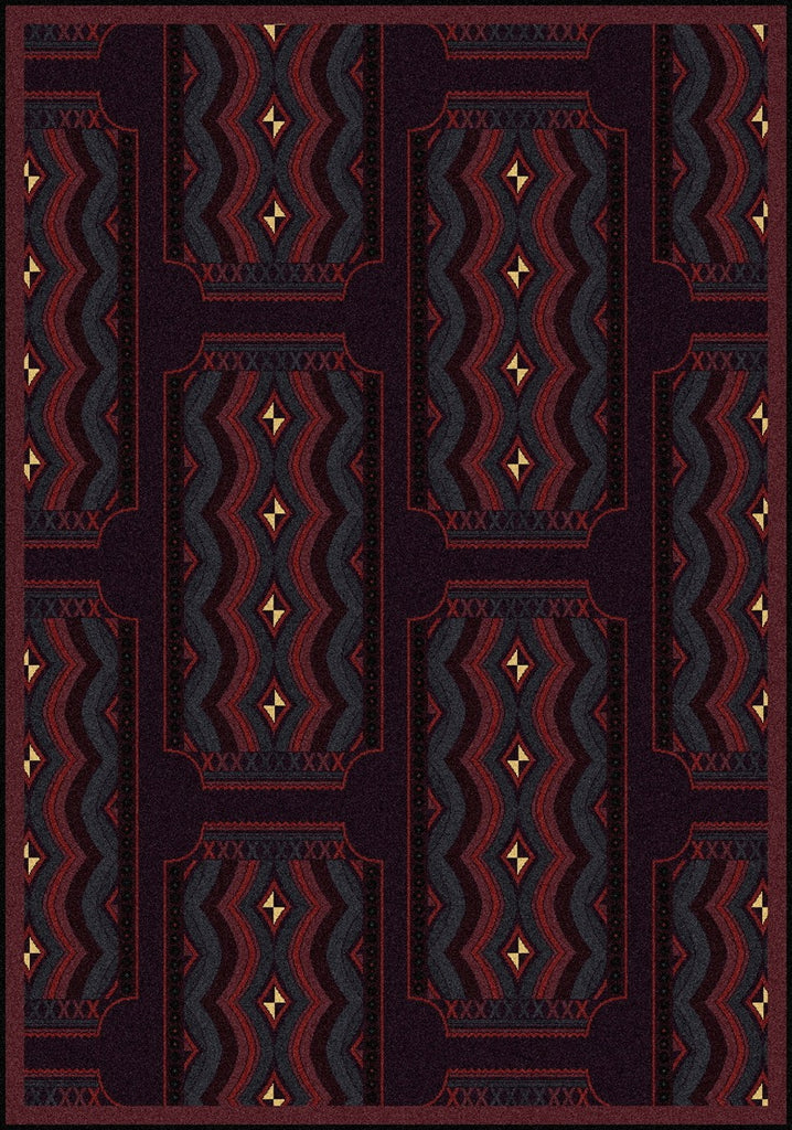 Joy Carpets Any Day Matinee Deco Ticket Burgundy Area Rug