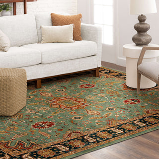 Karastan Spice Market Deir Aquamarine Area Rug Lifestyle Image