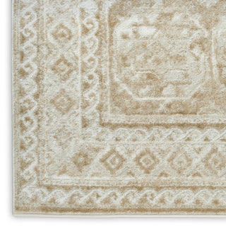 Nourison Dekor DEK01 Cream Beige Area Rug Corner Image