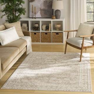 Nourison Dekor DEK01 Cream Beige Area Rug Corner Image