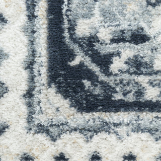 Nourison Dekor DEK01 Grey Navy Area Rug Corner Image