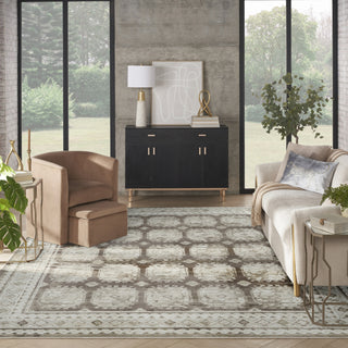 Nourison Dekor DEK01 Ivory Brown Area Rug Swatch Image